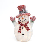 White Tinsel Frosted Snowman Holiday Snowman Decor, 2ft