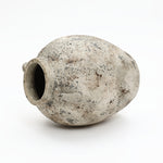 Terracotta Vase with a weathered finish, round shape, wide opening, and small handles, shown on its side against a white background for rustic home décor styling.