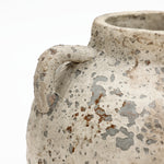Close-up of the wide opening on a Terracotta Vase with weathered, speckled surface texture and rustic farmhouse character.
