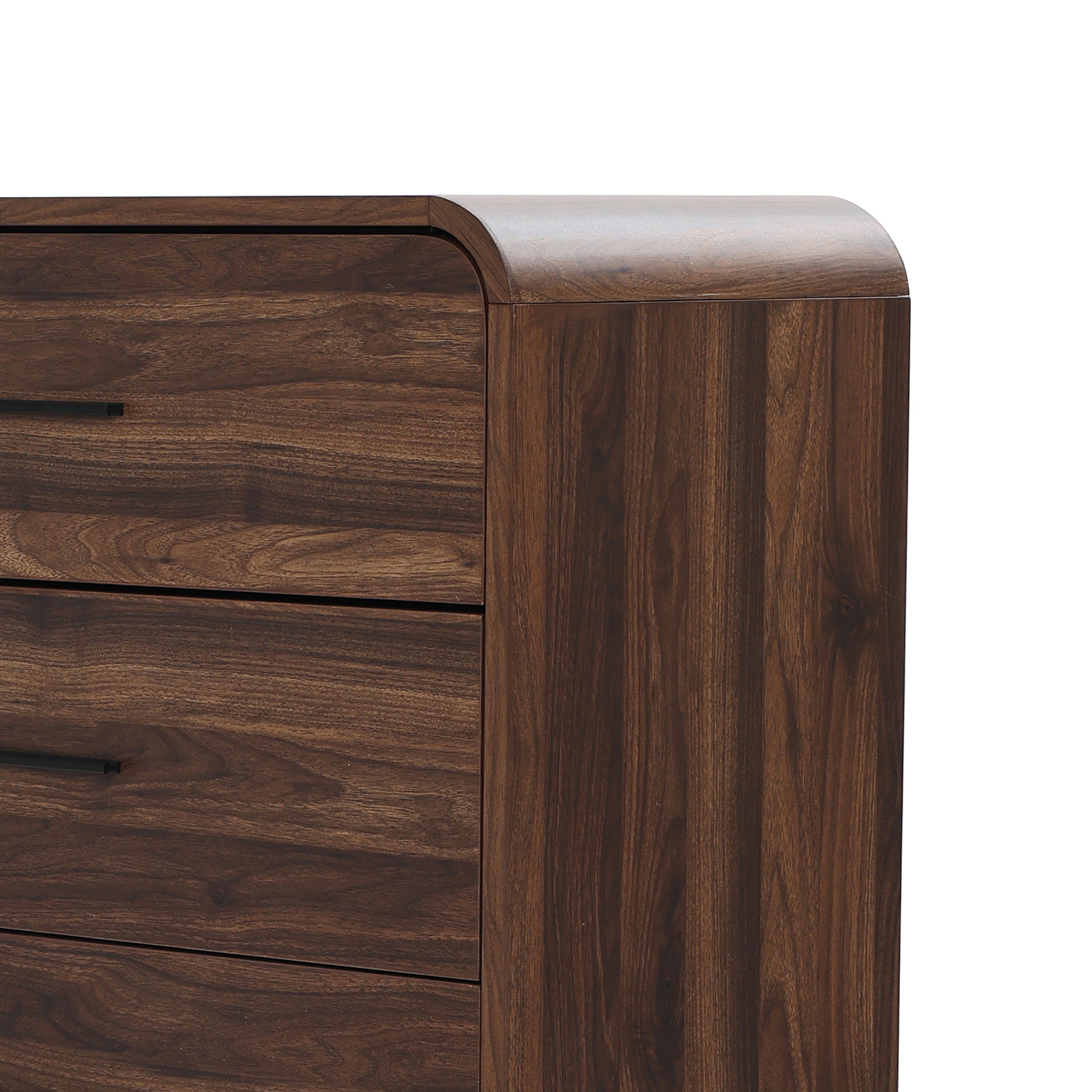 A drawer dresser with a smooth, rounded edge design, show the refined crafts of this vertical chest.