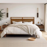 George free-standing walnut finish headboard, king - LuxenHome