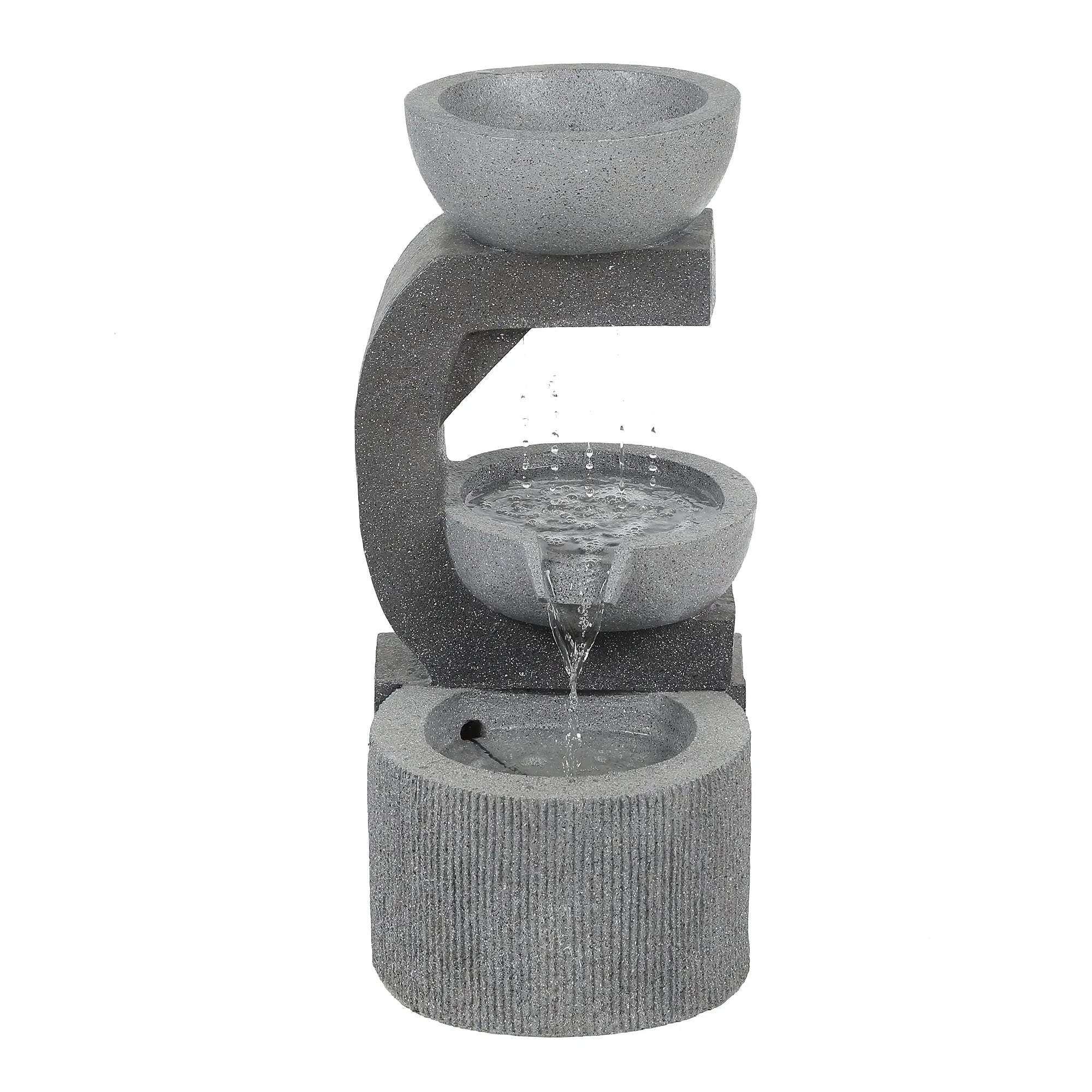 Modern-grey-resin-raining-water-sculpture-outdoor-fountain