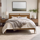 George free-standing walnut finish headboard, king - LuxenHome