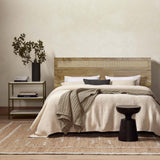 Arne free-standing wood and rattan headboard, king - LuxenHome