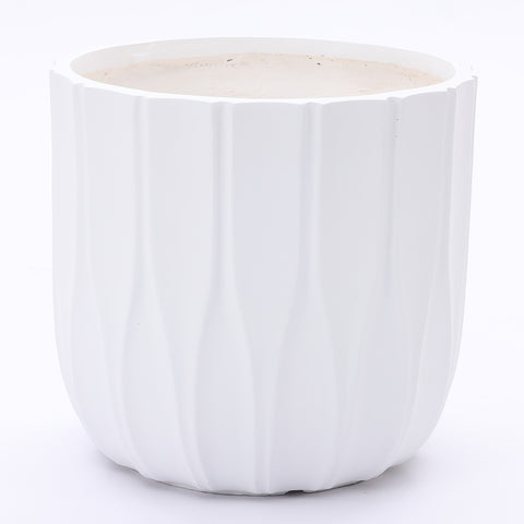 White MgO 14.5-in Round Planter