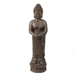 Buddha-standing-on-a-lotus-flower-hands-folded-in-prayer-in-meditation