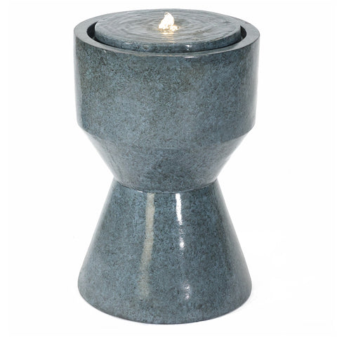 Gray Resin Bubbler Indoor/Outdoor Fountain with LED Light
