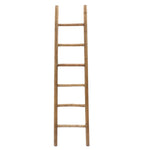 Natural wood finish towel rack blanket ladder, 6.2 ft tall - LuxenHome