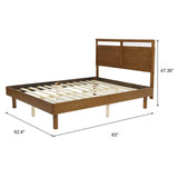 George walnut finish platform bed, queen - LuxenHome