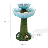 the-size-of-the-Lotus-Garden-Solar-Light-with-dimensions-and-a-list-of-the-parts