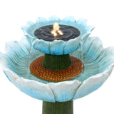 blue-flower-fountain-with-a-candle-in-the-center