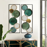 large-abstract-art-piece-and-a-smaller-abstract-art-work-on-a-wall