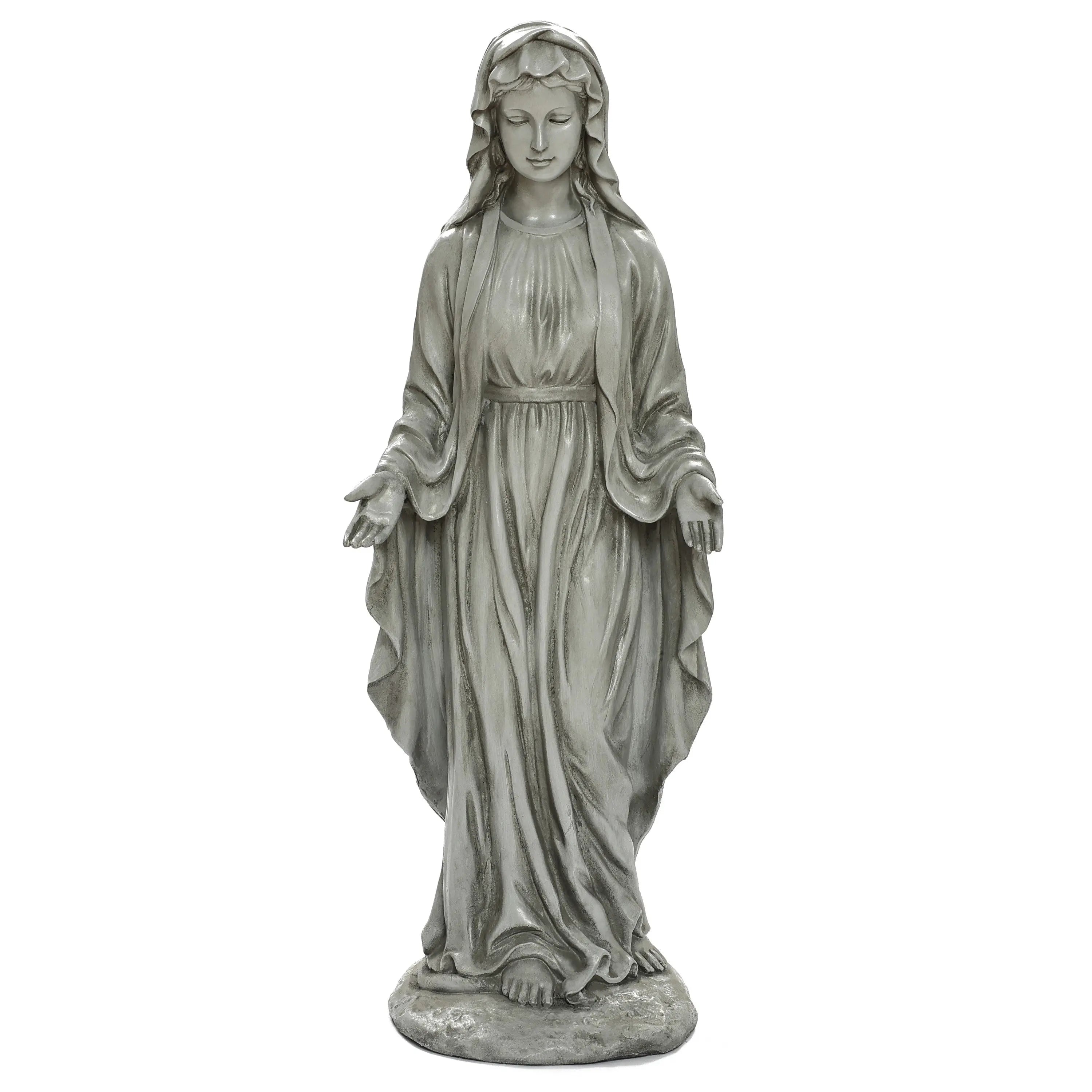 Grace series garden statue, Virgin Mary, gray - LuxenHome