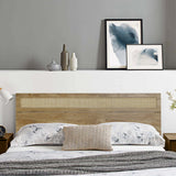Arne free-standing wood and rattan headboard, king - LuxenHome
