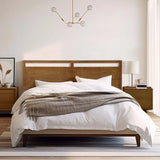 George free-standing walnut finish headboard, king - LuxenHome