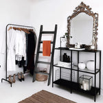 Modern wood towel rack blanket ladder, 5 ft tall - LuxenHome