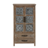 wooden-cabinet-with-a-black-and-white-design-on-the-doors