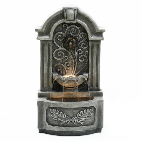 Elegant Wall Freestanding Fountain with Lights