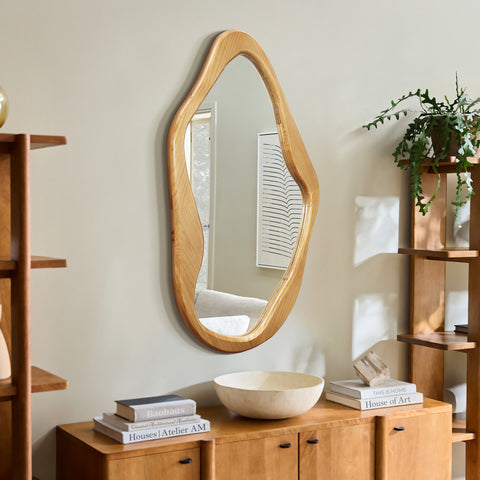 Flow Wood Frame Free Form Wall Mirror