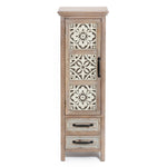 Abilene storage linen cabinet, tower, cream, weathered - LuxenHome