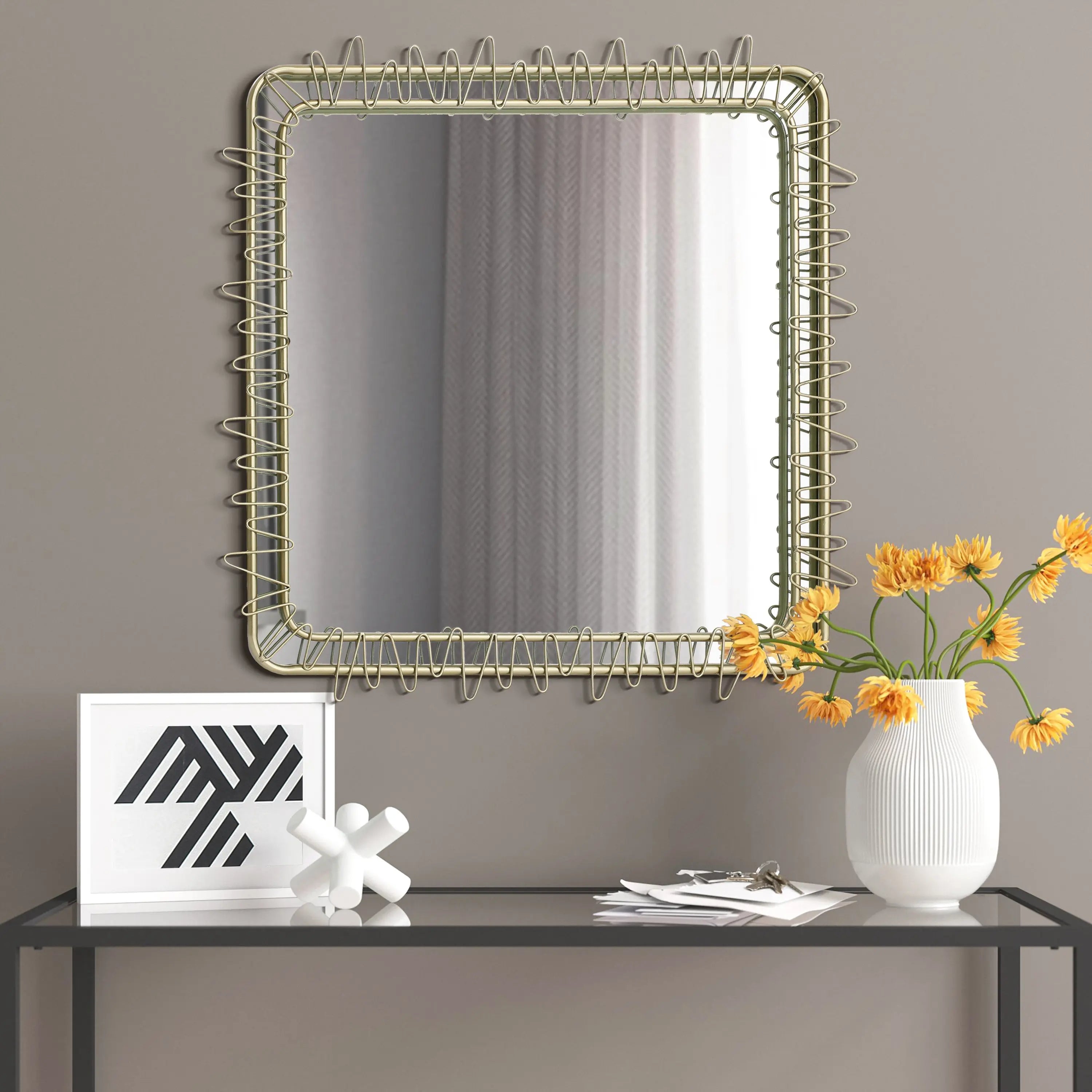 square-reflective-glass-panel-with-framed-artistic-loops