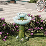 blue-water-fountain-with-flowers-in-a-garden