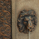 Sandstone Regal Lion Head Floor Water Fountain with Lights - LuxenHome