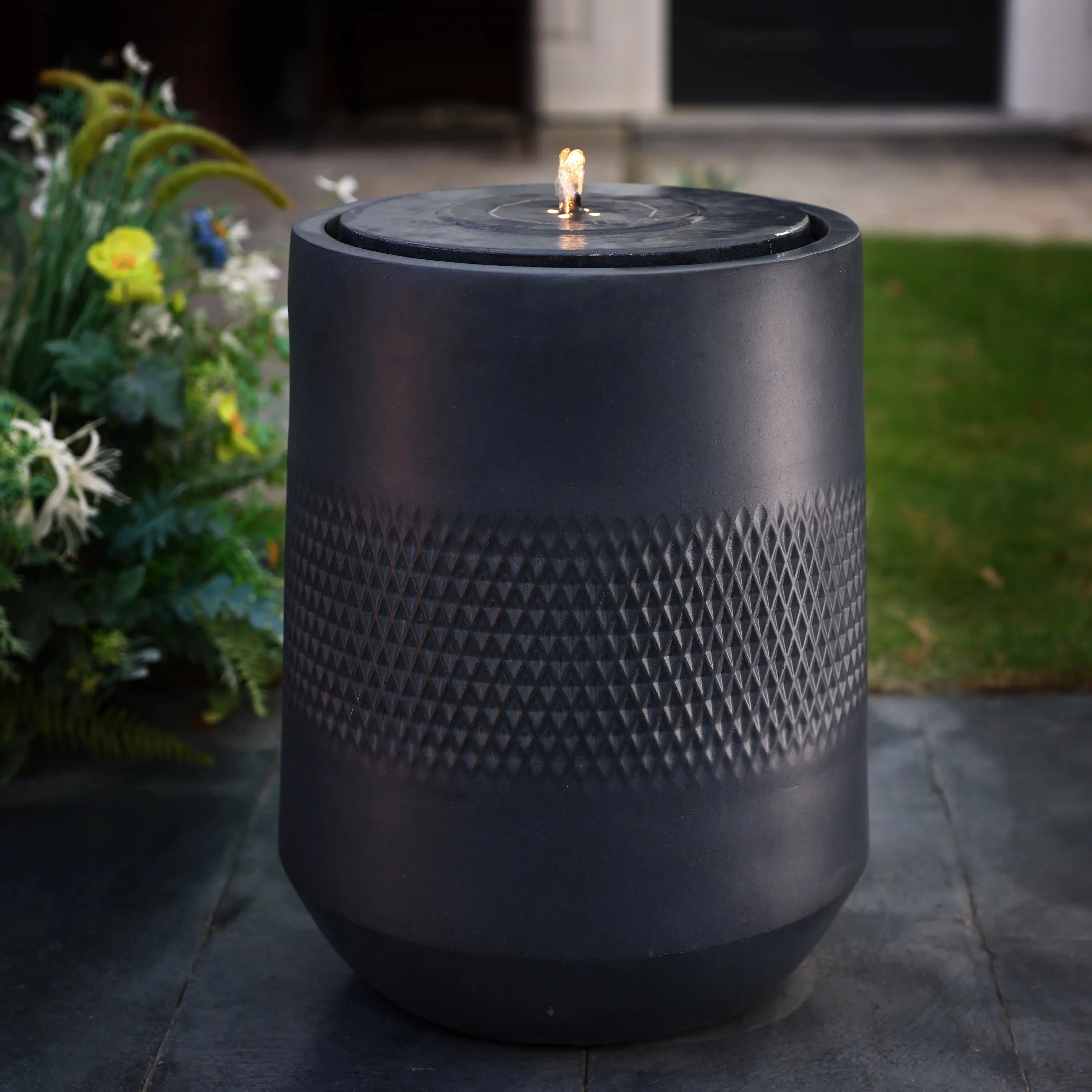 black-water-fountain-with-solar-powered-light