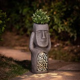 No Evil garden statues, w/solar lights, set of 3 - LuxenHome