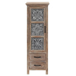 Abilene storage linen cabinet, tower, black, weathered - LuxenHome