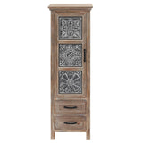 Abilene storage linen cabinet, tower, black, weathered - LuxenHome