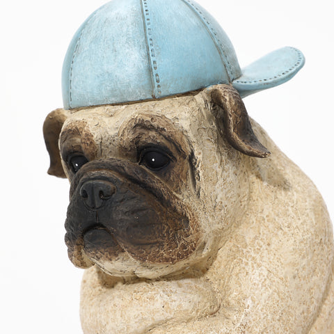 Pug with cap statue