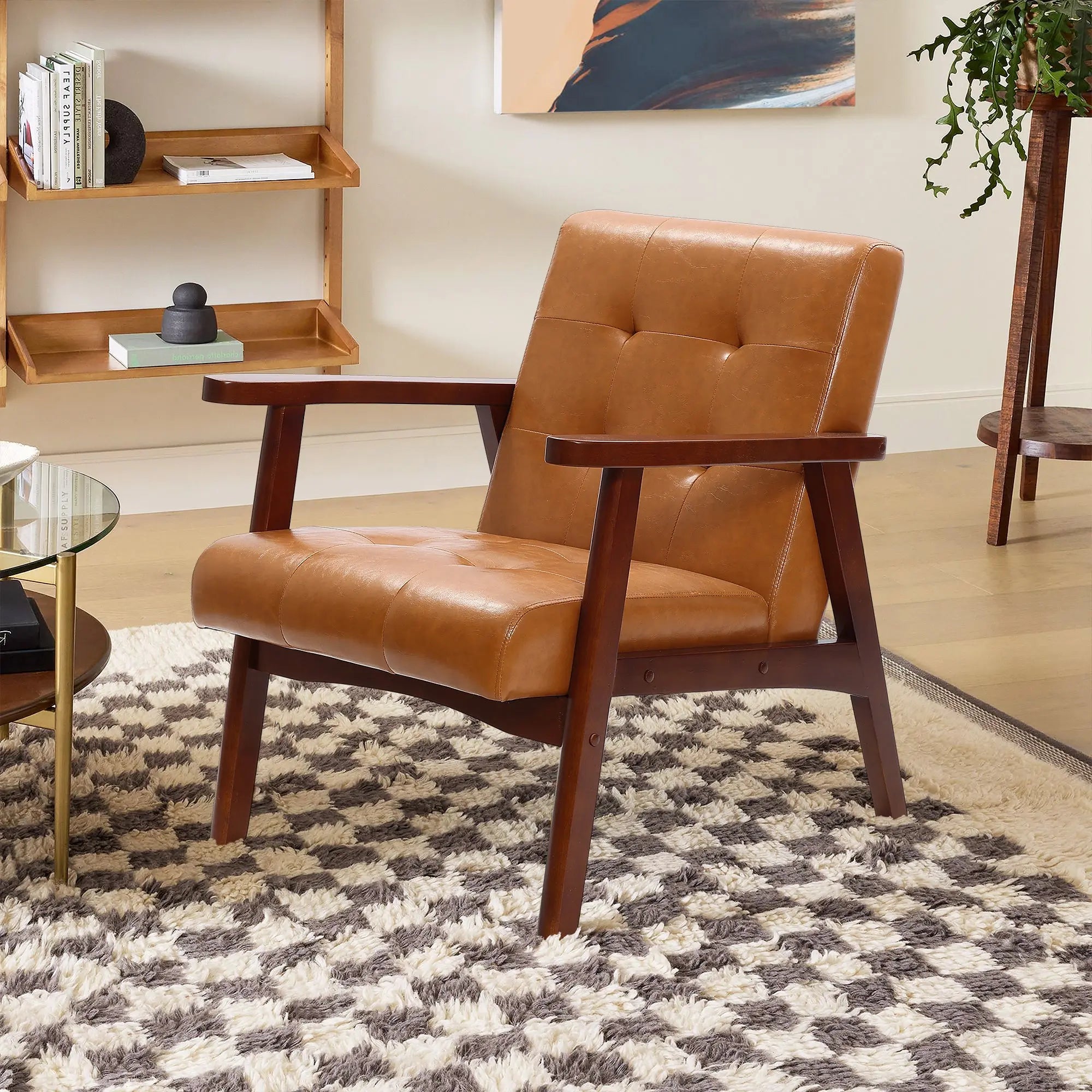 Josef accent chair, brown - LuxenHome