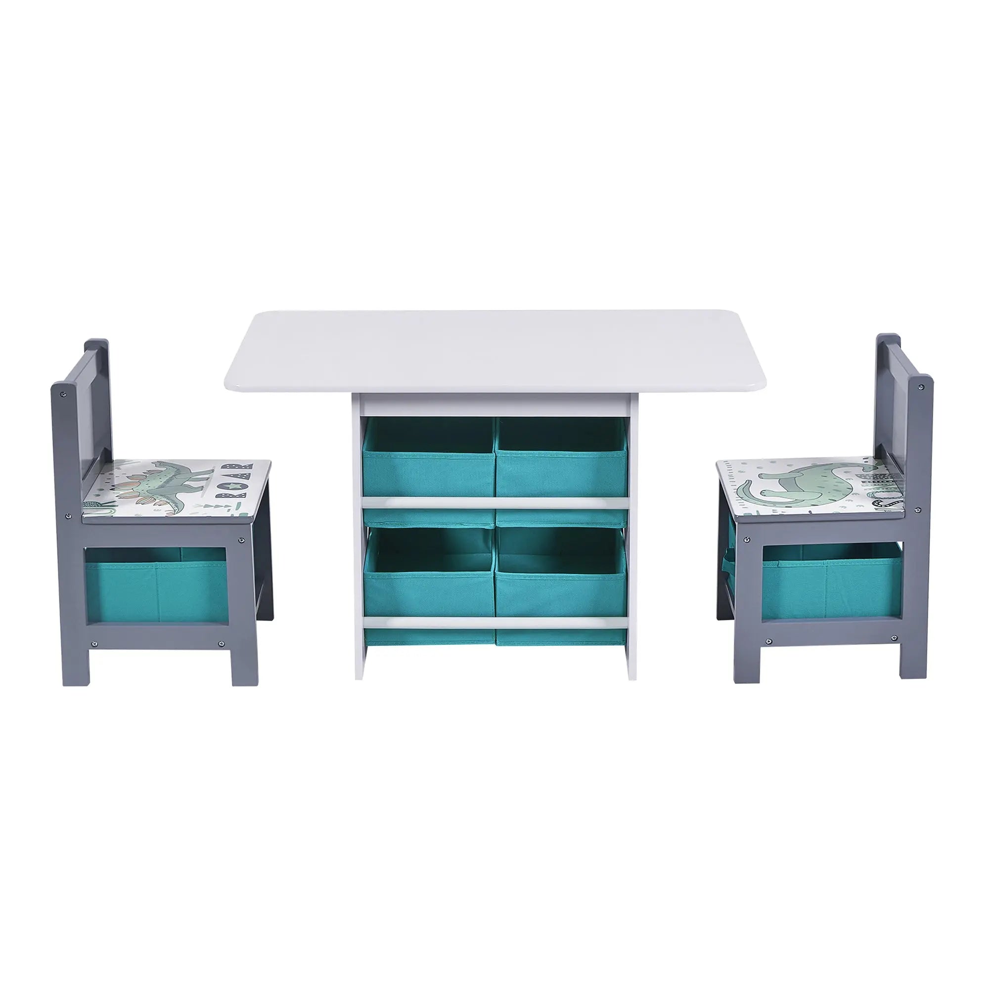 Kids Art Play Activity Table, Blue & Gray - LuxenHome