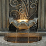 basin-design-helps-water-flow-on-freestanding-fountain-with-lights