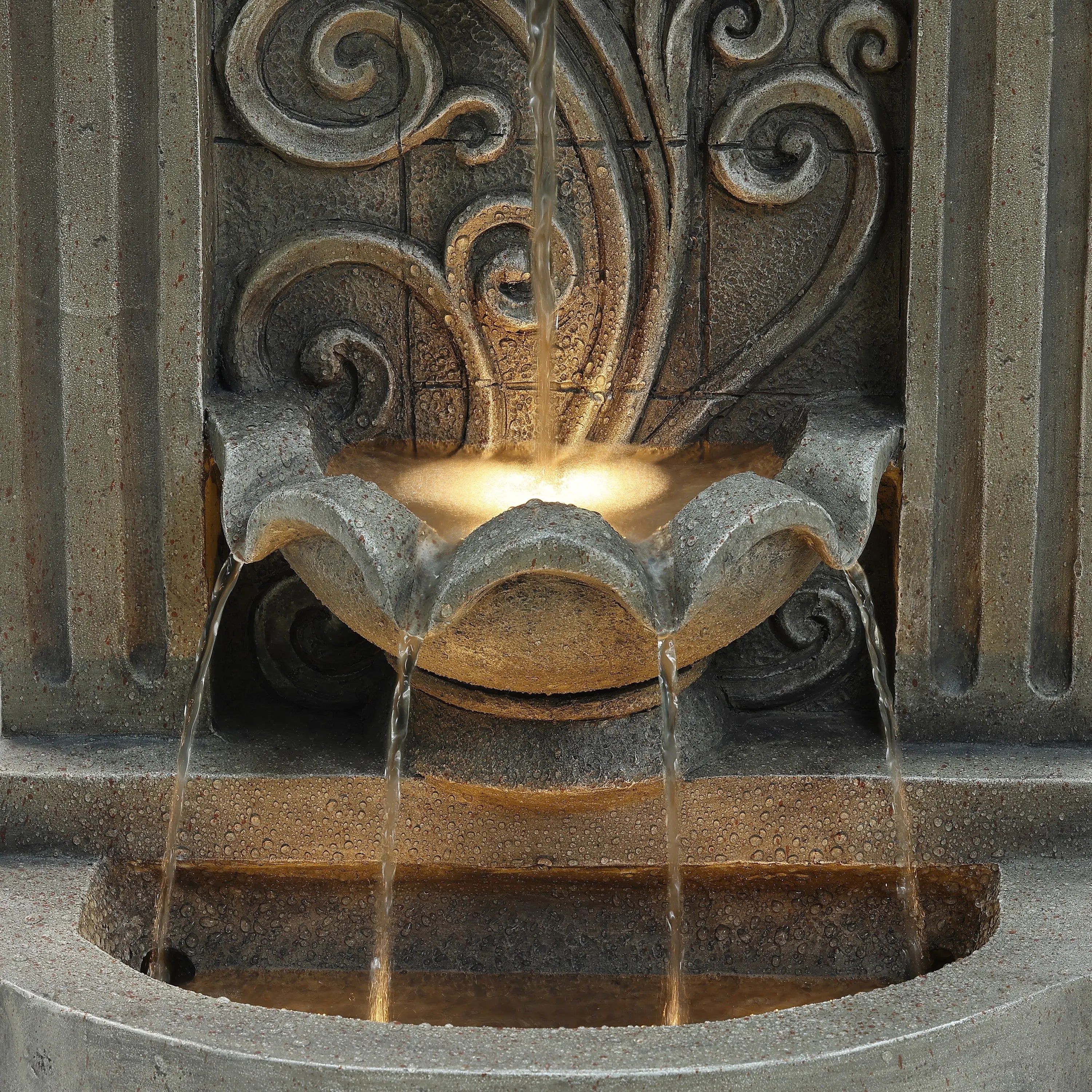 basin-design-helps-water-flow-on-freestanding-fountain-with-lights