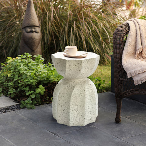 Twisted outdoor end table