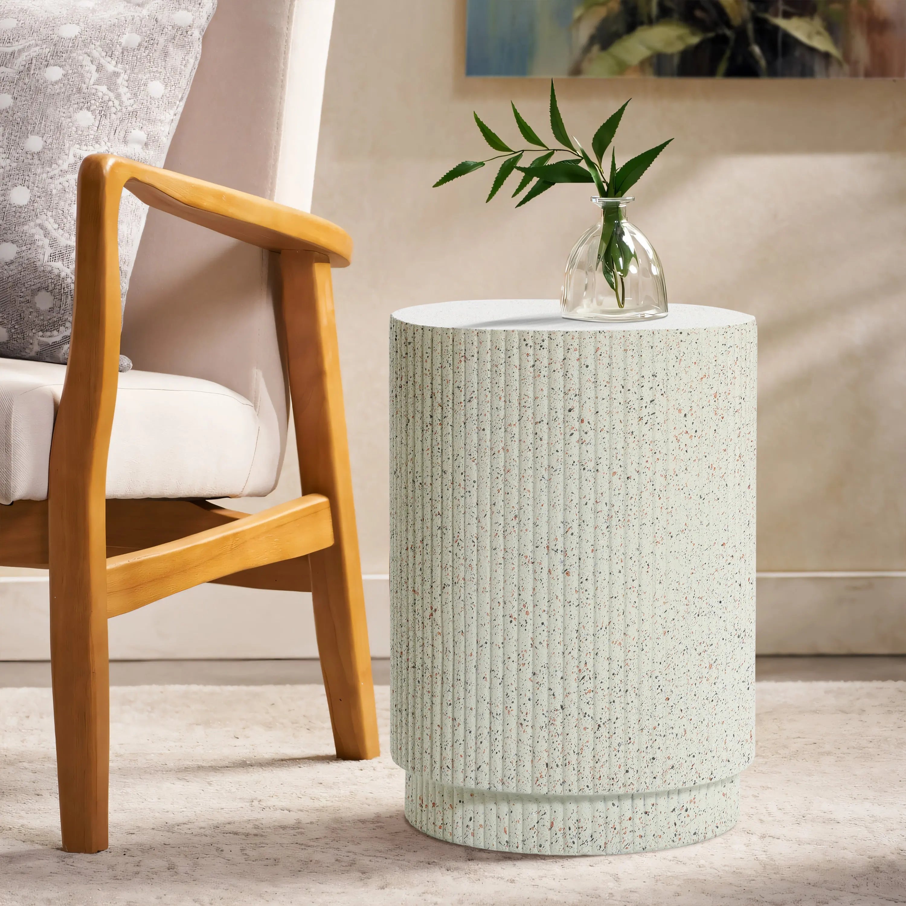 Concrete Side Table – Artistic Accent for Outdoor Patio – LuxenHome