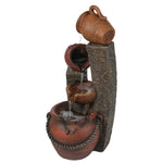 Rustic Resin Pots and Posts Outdoor Water Fountain - LuxenHome