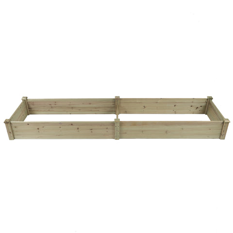 Natural Wood 8ft x 2ft Outdoor Vegetable Flower Raised Garden Bed Planter