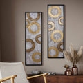 Eclectic gold accent metal wall art, set of 2
