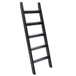 Modern wood towel rack blanket ladder, 5 ft tall - LuxenHome