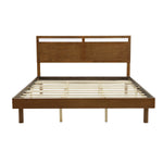 George walnut finish platform bed, king - LuxenHome