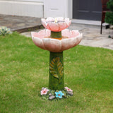 Gorgeous-two-tiered-pink-flower-with-leafy-stems-and-small-flowers-on-the-bottom-creates-natural-scenery