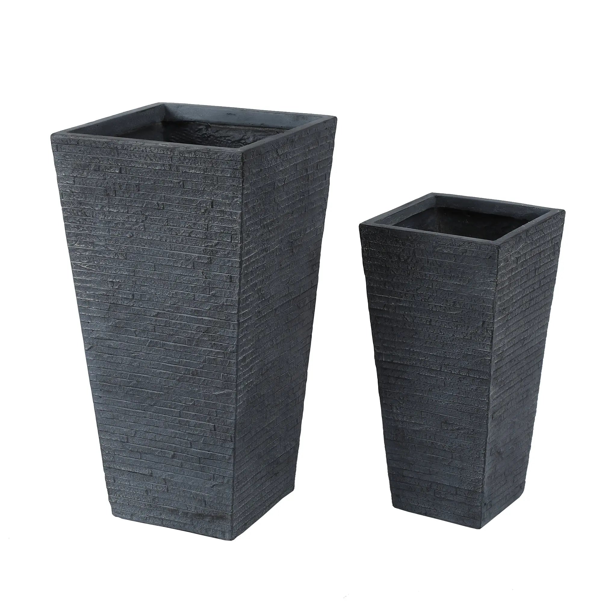 two-planters-with-textured-tapered-designed-with-one-large-and-one-small-plater