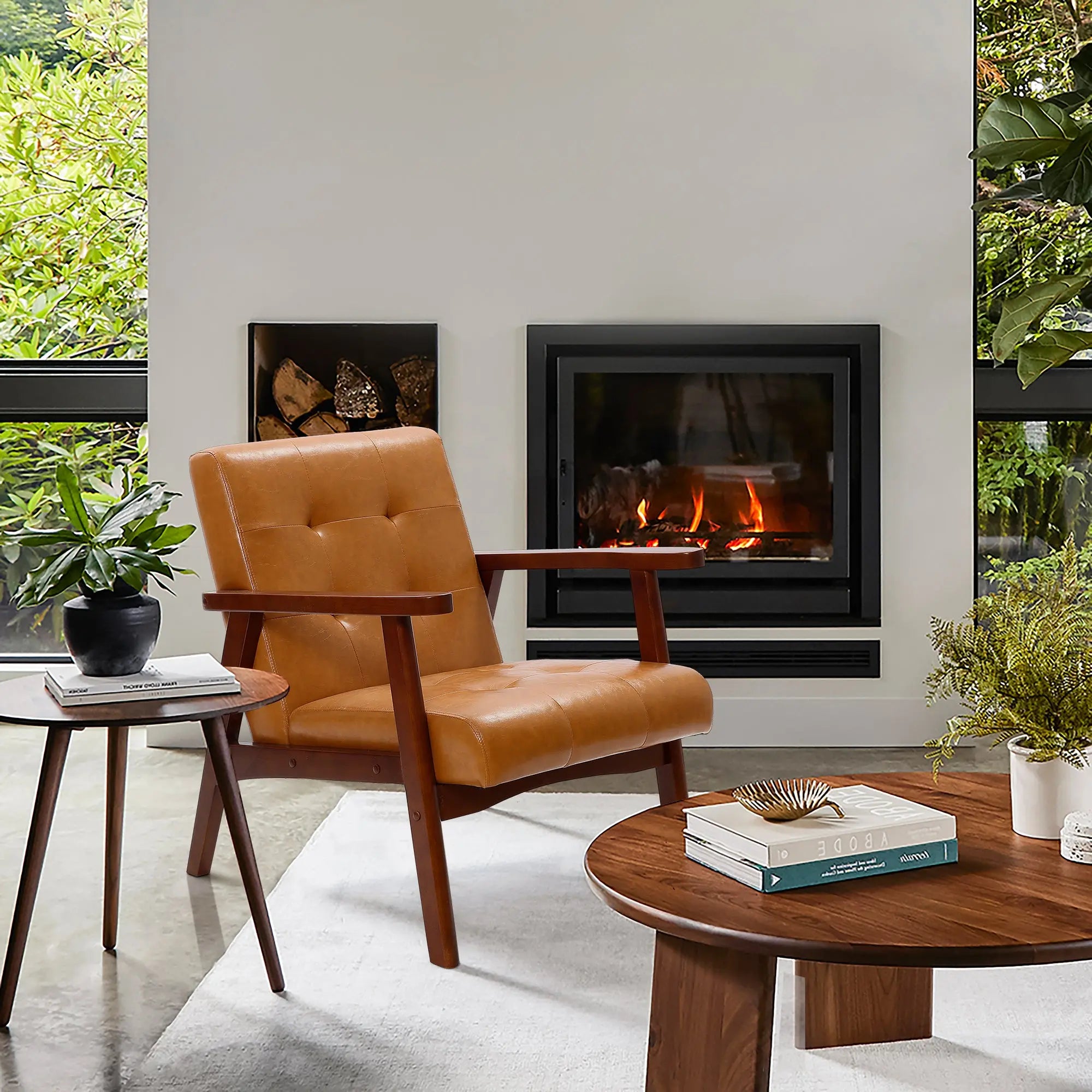 Josef accent chair, brown - LuxenHome