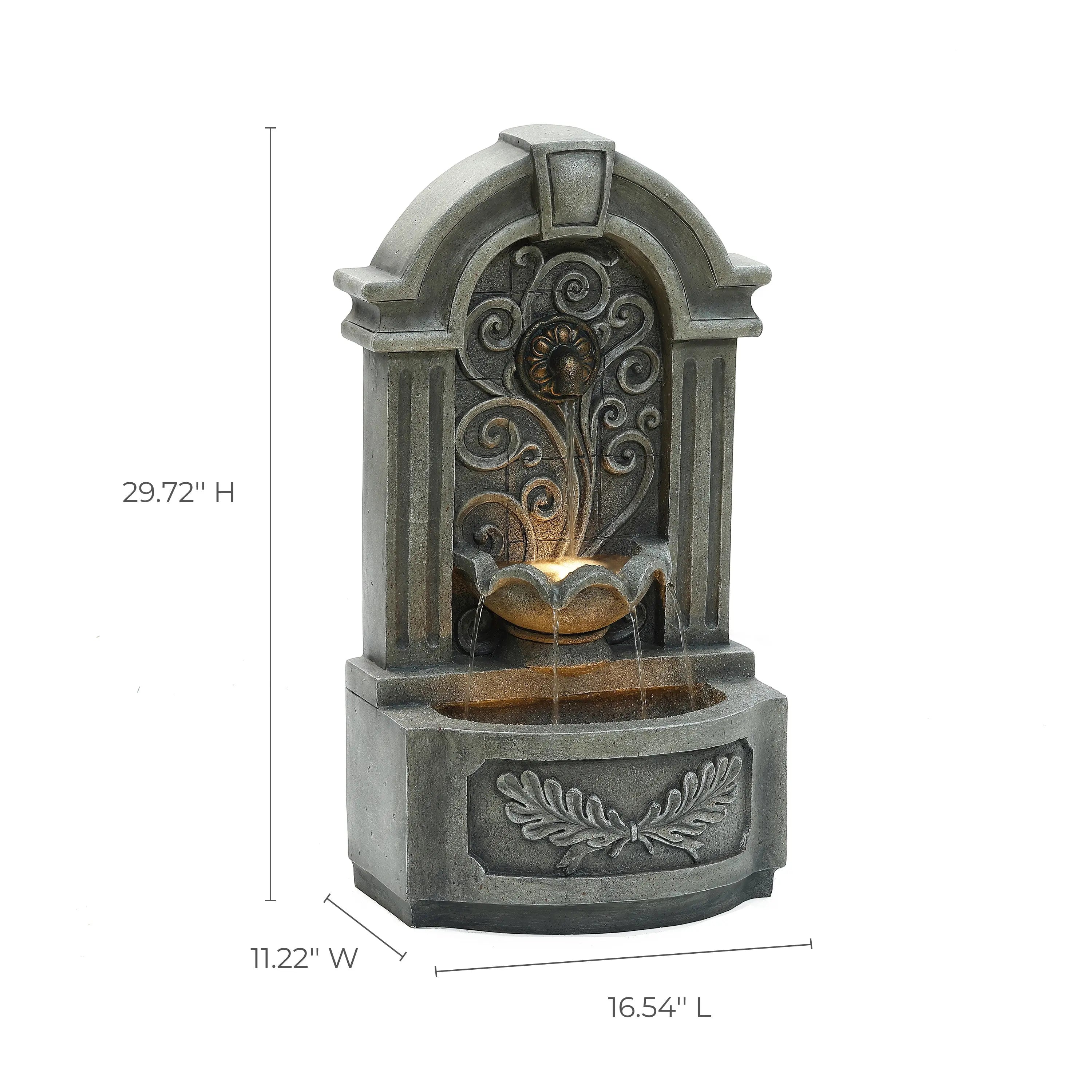 measurements-of-elegant-wall-freestanding-fountain-with-lights