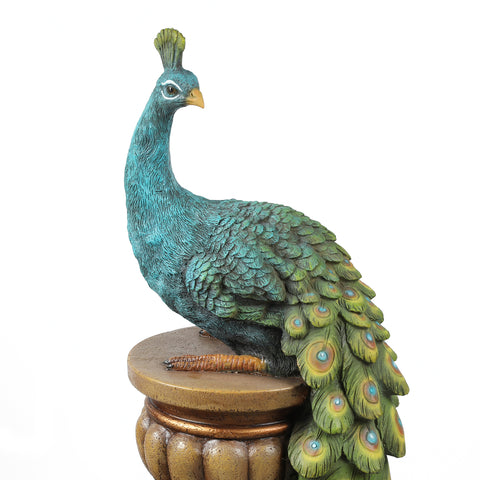 Peacock and Urns Resin Outdoor Fountain with LED Lights