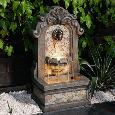 a freestanding spanish style wall fountain. blog-ways to prepare your outdoor fountain for spring