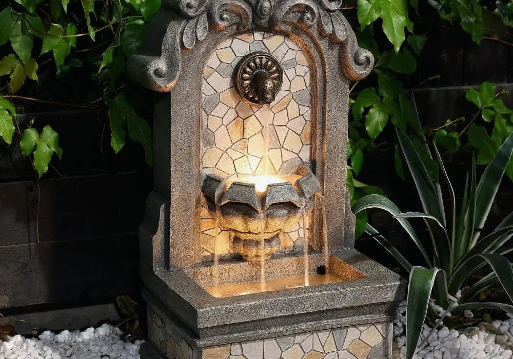 a freestanding spanish style wall fountain. blog-ways to prepare your outdoor fountain for spring